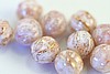 1 STRAND (25pc) 8MM LUSTER OPAQUE TOPAZ LIGHT PINK CZECH GLASS MELON ROUND BEADS CZ090-1ST